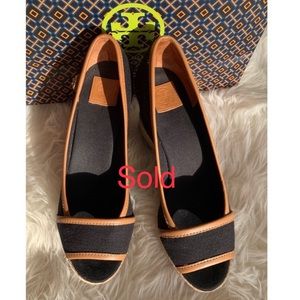 Tory Burch Majorca Canvas Espadrille Wedge Sandals